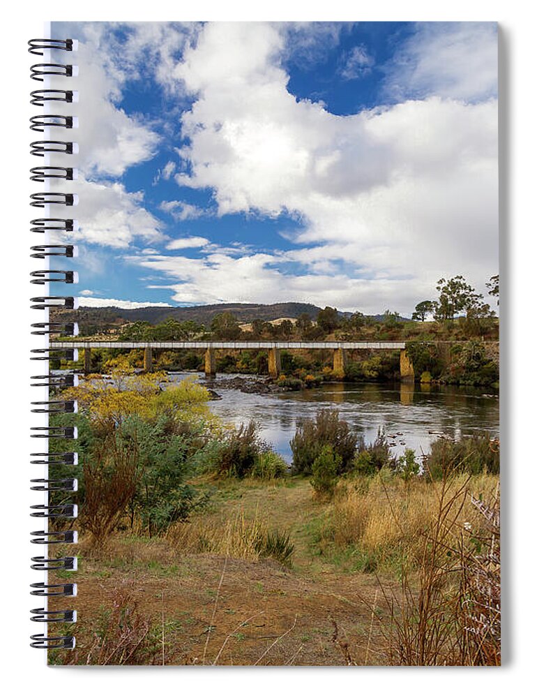Waterway Spiral Notebook featuring the photograph Derwent River, Tasmania, Australia #4 by Elaine Teague