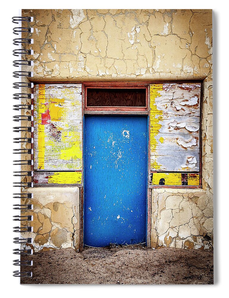 Door Spiral Notebook featuring the photograph Desert Blue Door by Craig J Satterlee
