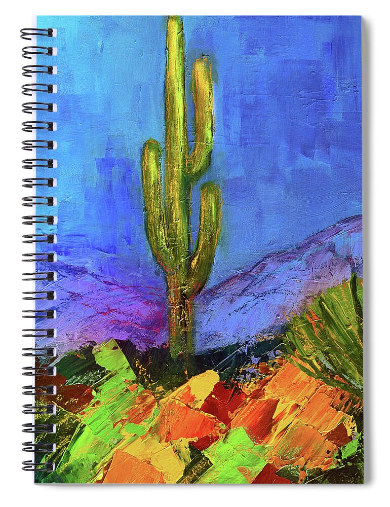 Desert Spiral Notebook featuring the painting Desert Giant by Elise Palmigiani