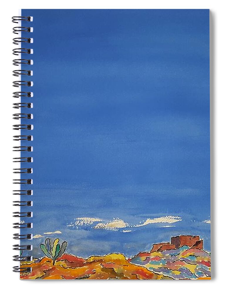 Watercolor Spiral Notebook featuring the painting Desert Panorama by John Klobucher