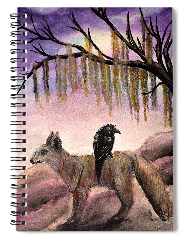 Desert Spiral Notebook featuring the painting Desert Stories by Medea Ioseliani