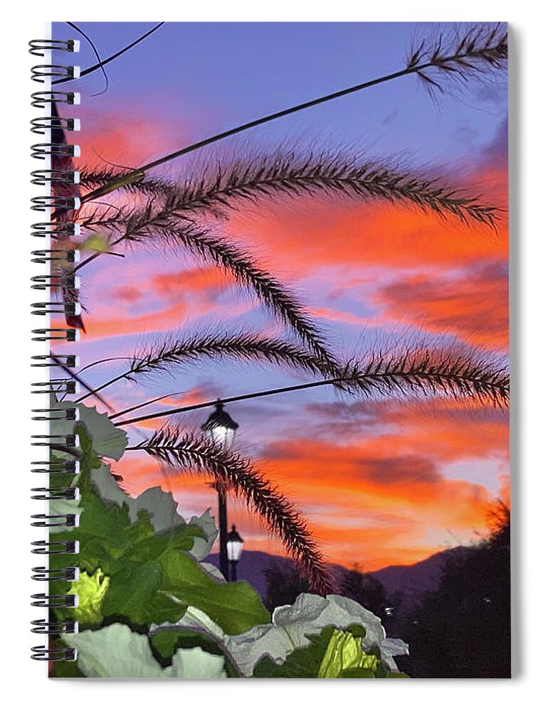 Sunset Spiral Notebook featuring the photograph Desert Sunset by Chris Tarpening