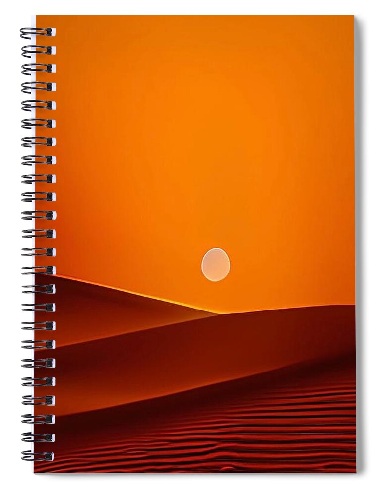 Spiral Notebook featuring the painting Desert Sunset No2 by Bonnie Bruno