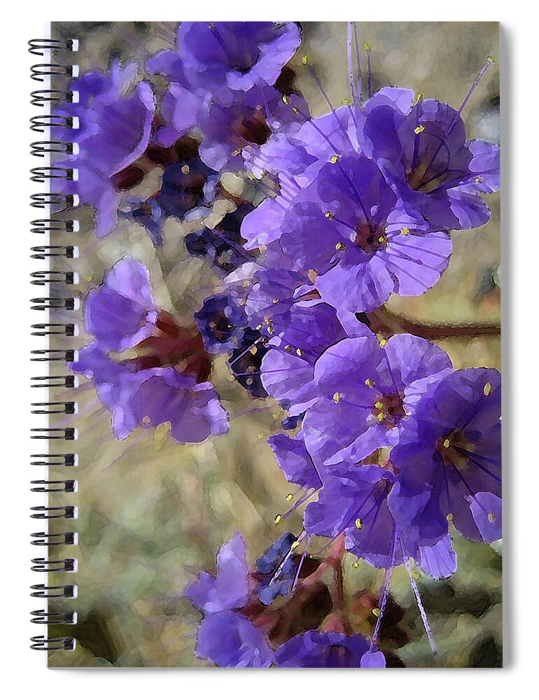 Desert Spiral Notebook featuring the digital art Desert Wild Flowers by Robert Blandy Jr