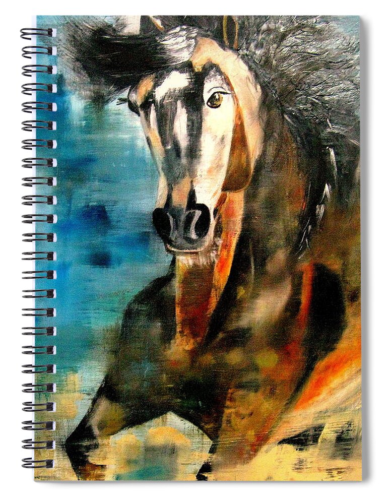 Africa Spiral Notebook featuring the painting Desert Wild by Kowie Theron