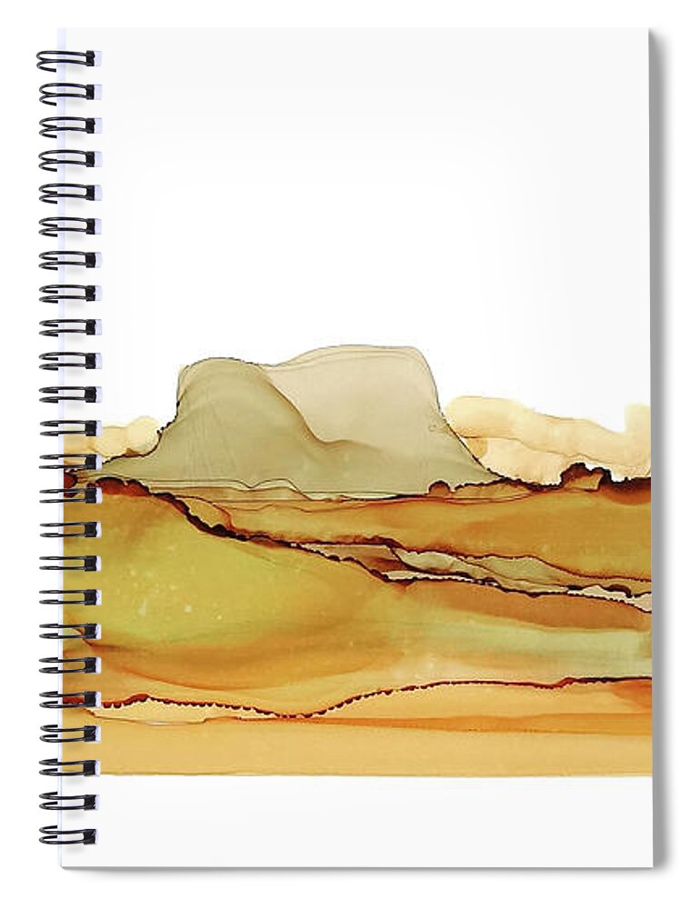 Alcohol Ink Spiral Notebook featuring the painting Desertscape 8 by Chris Paschke