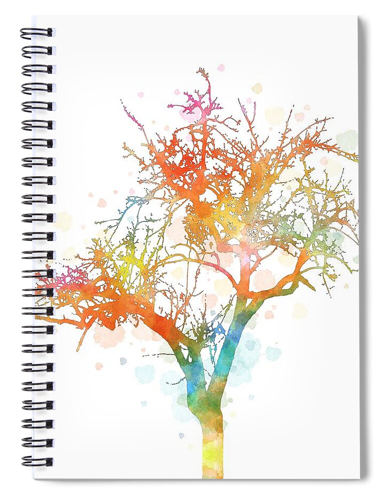 Tree Spiral Notebook featuring the digital art Design 169 multicolor tree by Lucie Dumas