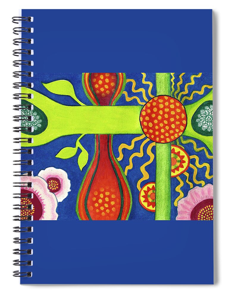 Abstract Spiral Notebook featuring the drawing Design 4 by Lorena Cassady