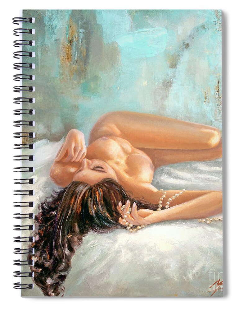 Desire Spiral Notebook featuring the painting Desire by Michael Rock