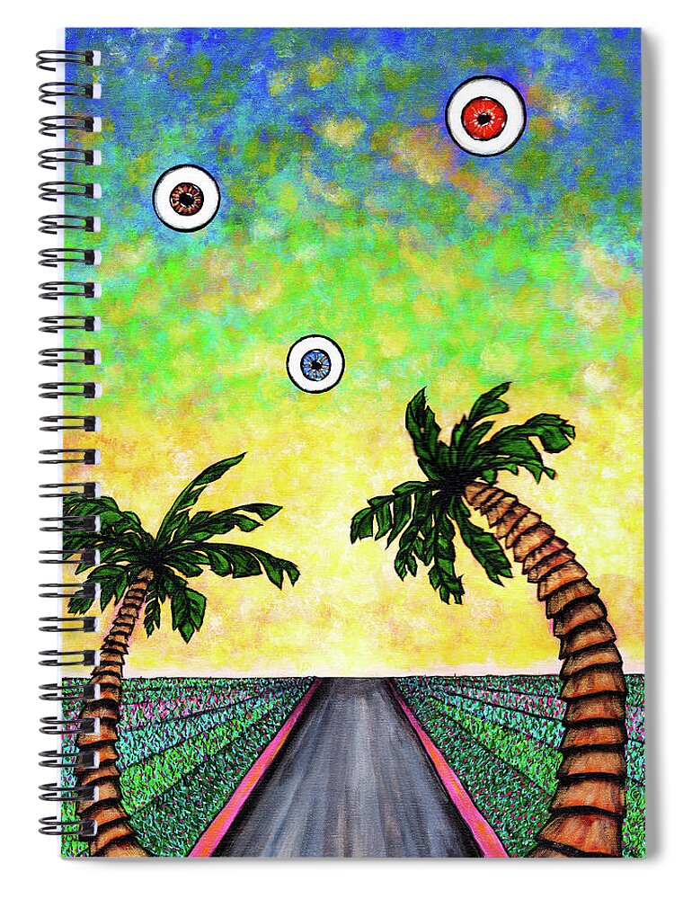 Palm Trees Spiral Notebook featuring the painting Destination by Meghan Elizabeth