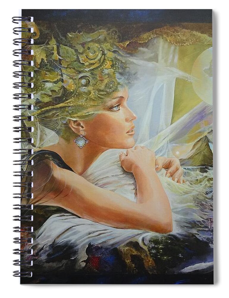 Figures Spiral Notebook featuring the painting Destiny by Sinisa Saratlic