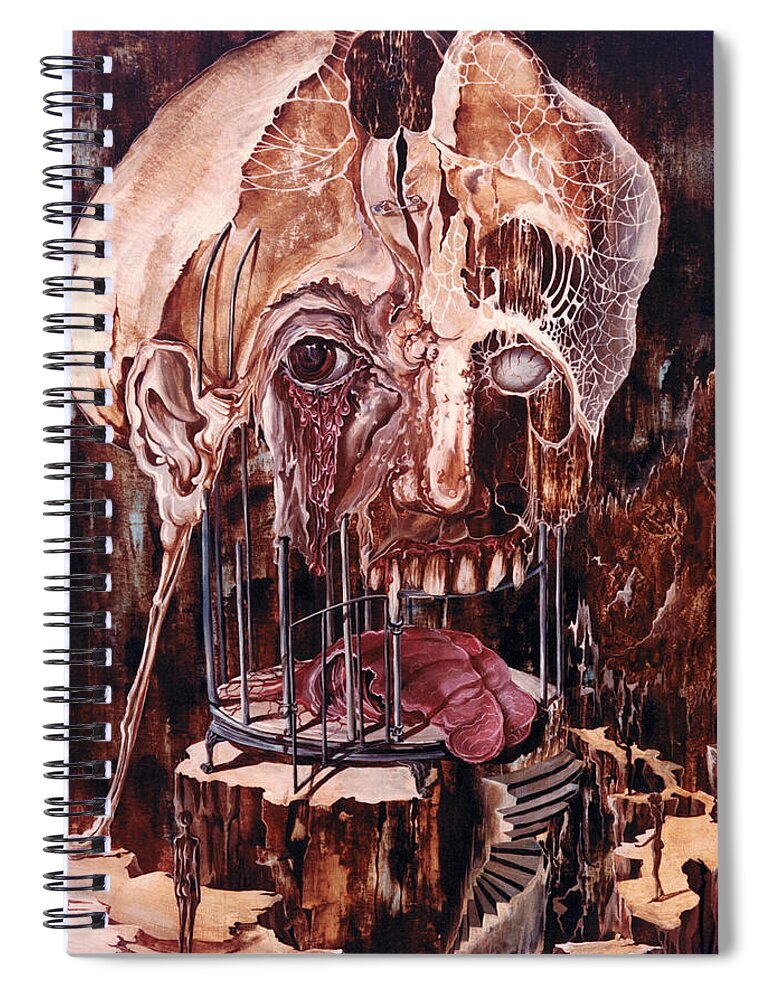 Surrealism Spiral Notebook featuring the painting Deterioration Of Mind Over Matter by Otto Rapp