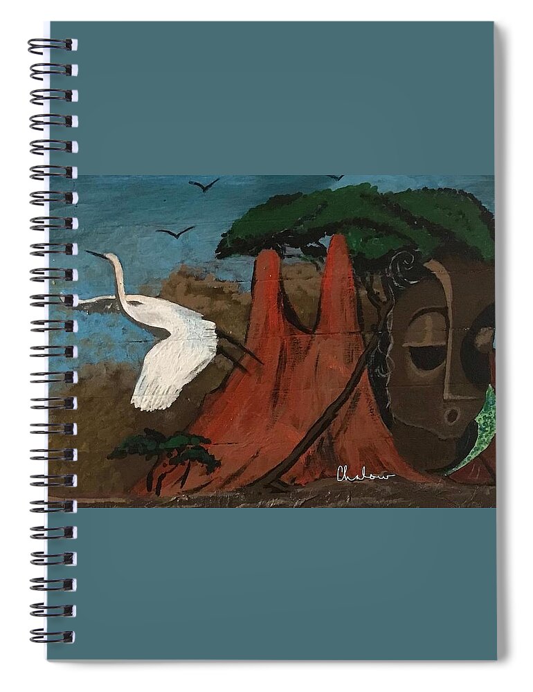  Spiral Notebook featuring the painting Dhango Land by Charles Young