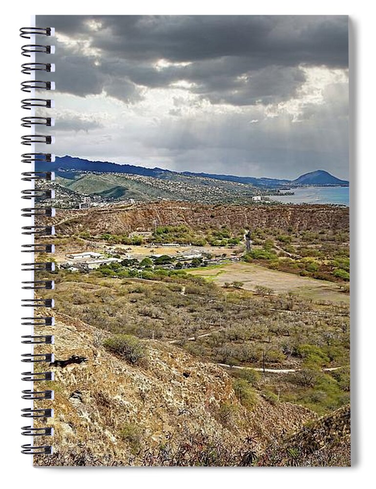 Jon Burch Spiral Notebook featuring the photograph Diamond Head Crater by Jon Burch Photography