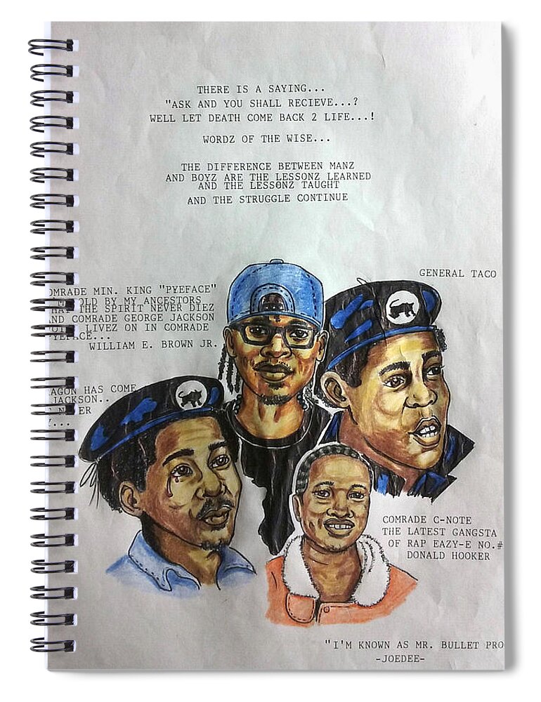 Black Art Spiral Notebook featuring the drawing Difference Between Menz and Boyz by Joedee