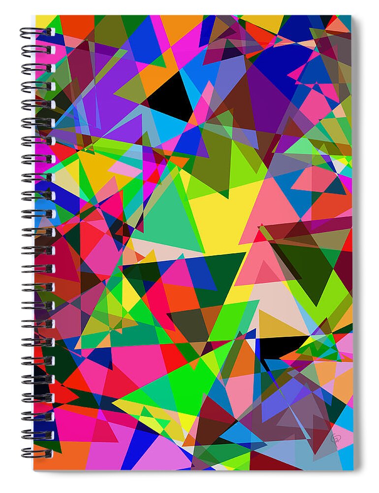 Triangles Spiral Notebook featuring the digital art Pythagorean by George Pennington