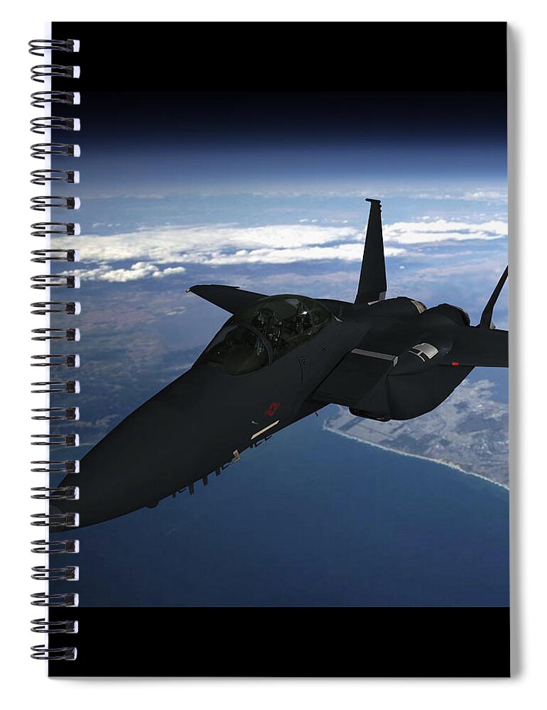 Eagle Spiral Notebook featuring the digital art Silent Spy Eagle by Custom Aviation Art