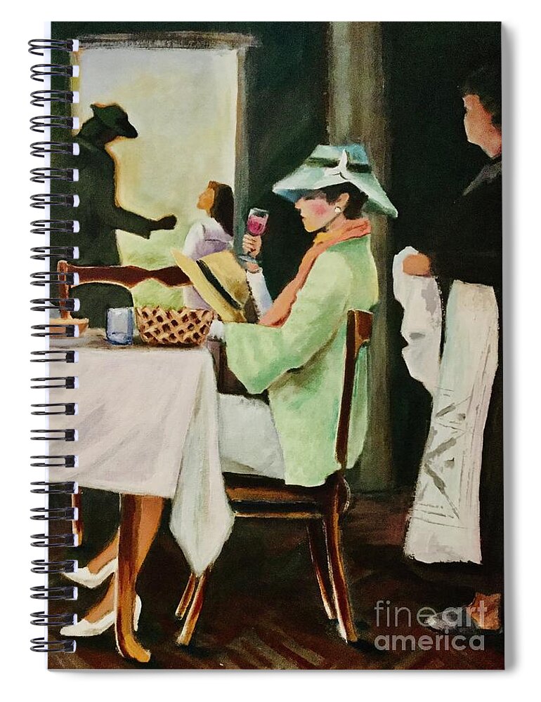 Dinning Spiral Notebook featuring the painting Dinning by Lana Sylber