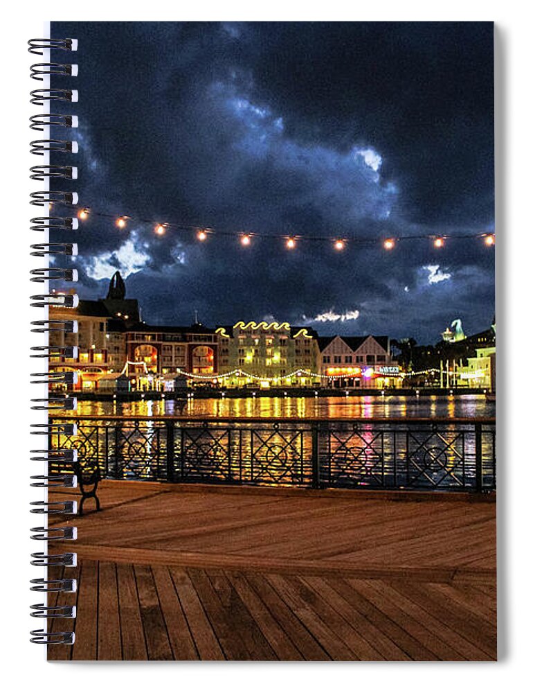 Disney Spiral Notebook featuring the photograph Disney Boardwalk 1 by Jason Nicholas