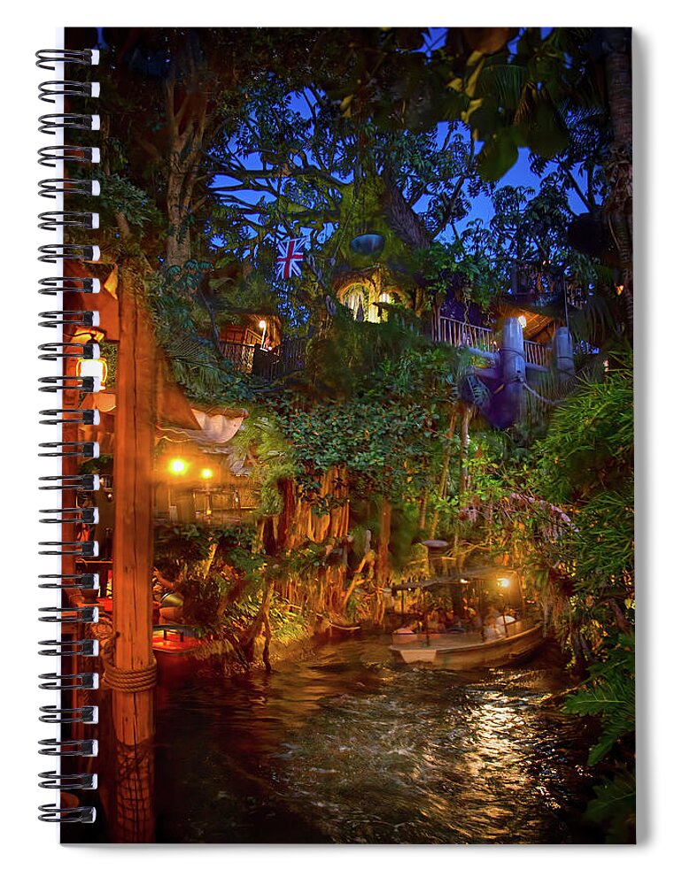 Magic Kingdom Spiral Notebook featuring the photograph Disney Jungle Cruise by Mark Andrew Thomas