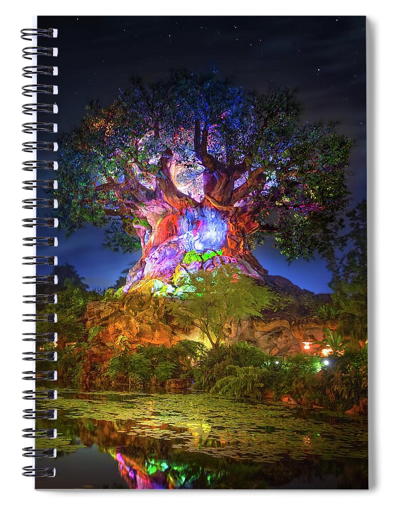 Tree Of Life Spiral Notebook featuring the photograph Disney's Tree of Life by Mark Andrew Thomas