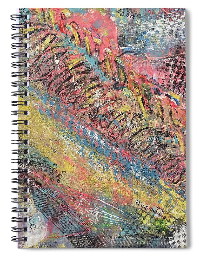 Biking Spiral Notebook featuring the painting Distance Happiness- Bike Ride by Patty Donoghue