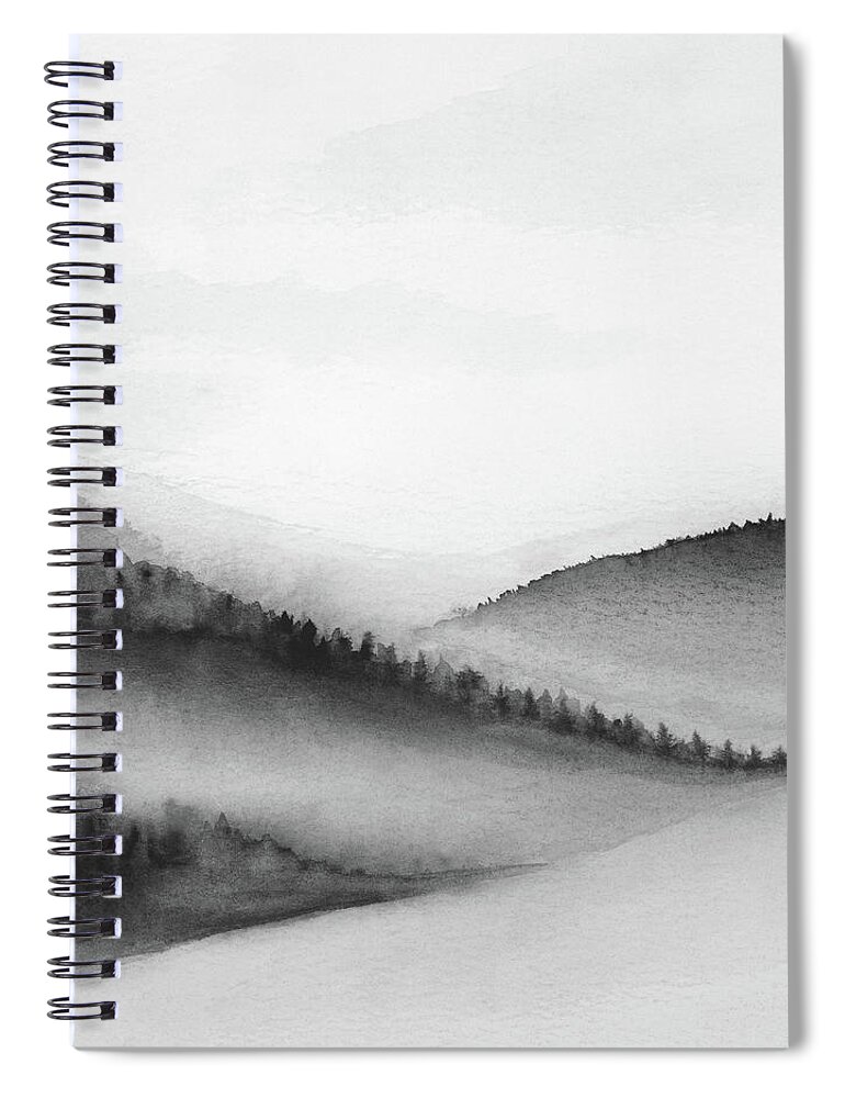 White Spiral Notebook featuring the painting Deep Valley II by Rachel Elise