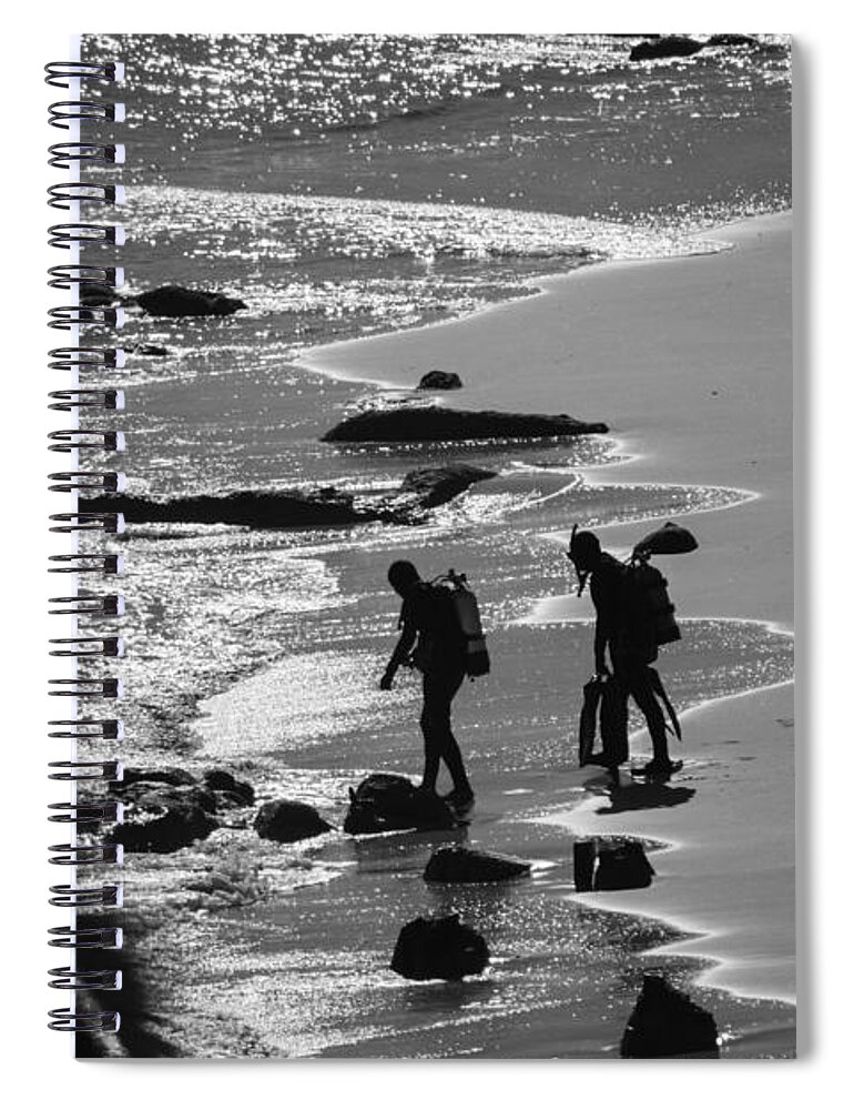 Diver Spiral Notebook featuring the photograph Divers at Dawn by Bonny Puckett