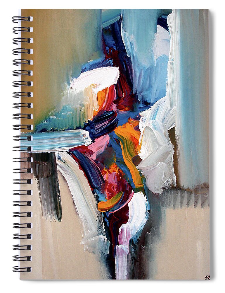 Abstract Spiral Notebook featuring the painting Divide By Zero by Jim Stallings