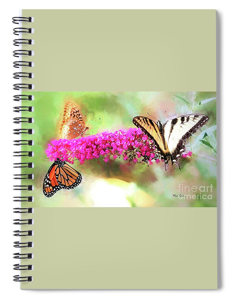 Butterfly Spiral Notebook featuring the mixed media Divine Diversity by Tina LeCour