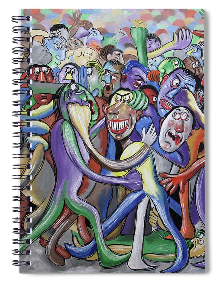 Division Spiral Notebook featuring the painting Division Luke 12 51-53 by Anthony Falbo