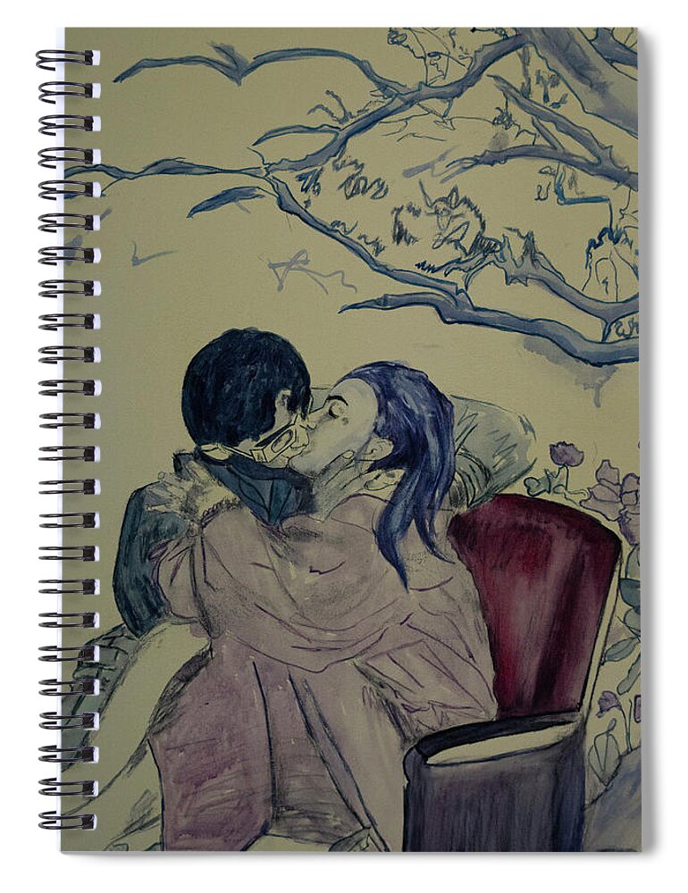 Kiss Spiral Notebook featuring the painting Do You Remember by Cecilie Rose