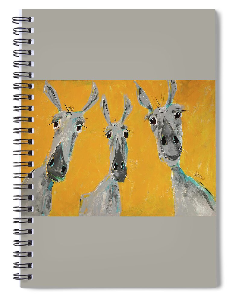Donkey Spiral Notebook featuring the painting Do You Think They See Us by Terri Einer
