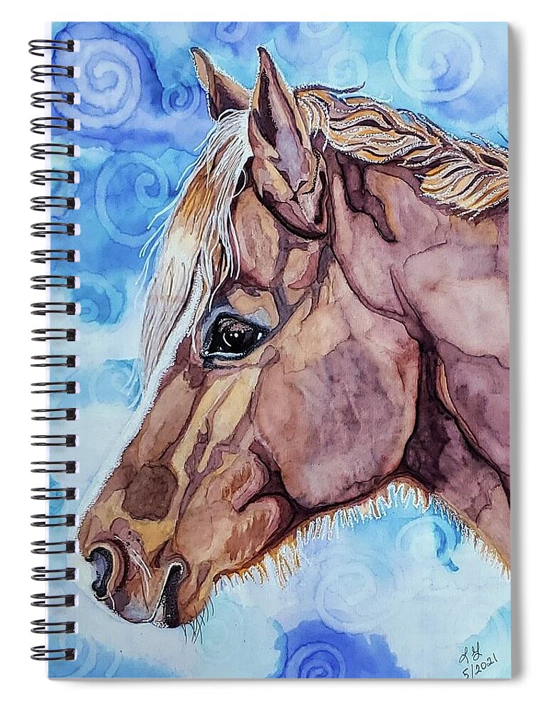 Pony Spiral Notebook featuring the painting Doc the Pony by Equus Artisan