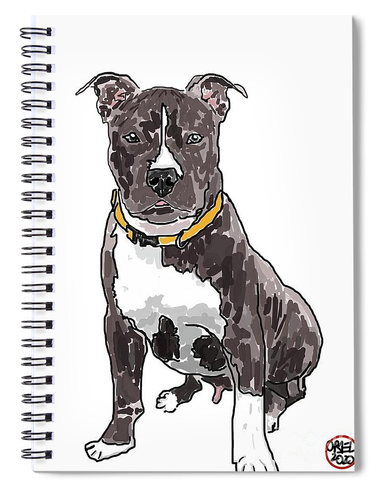  Spiral Notebook featuring the painting Dog by Oriel Ceballos
