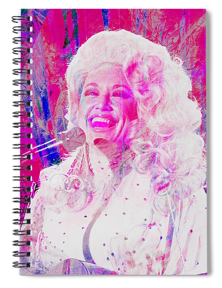 Dolly Parton Spiral Notebook featuring the digital art Dolly Parton by Rob Hemphill