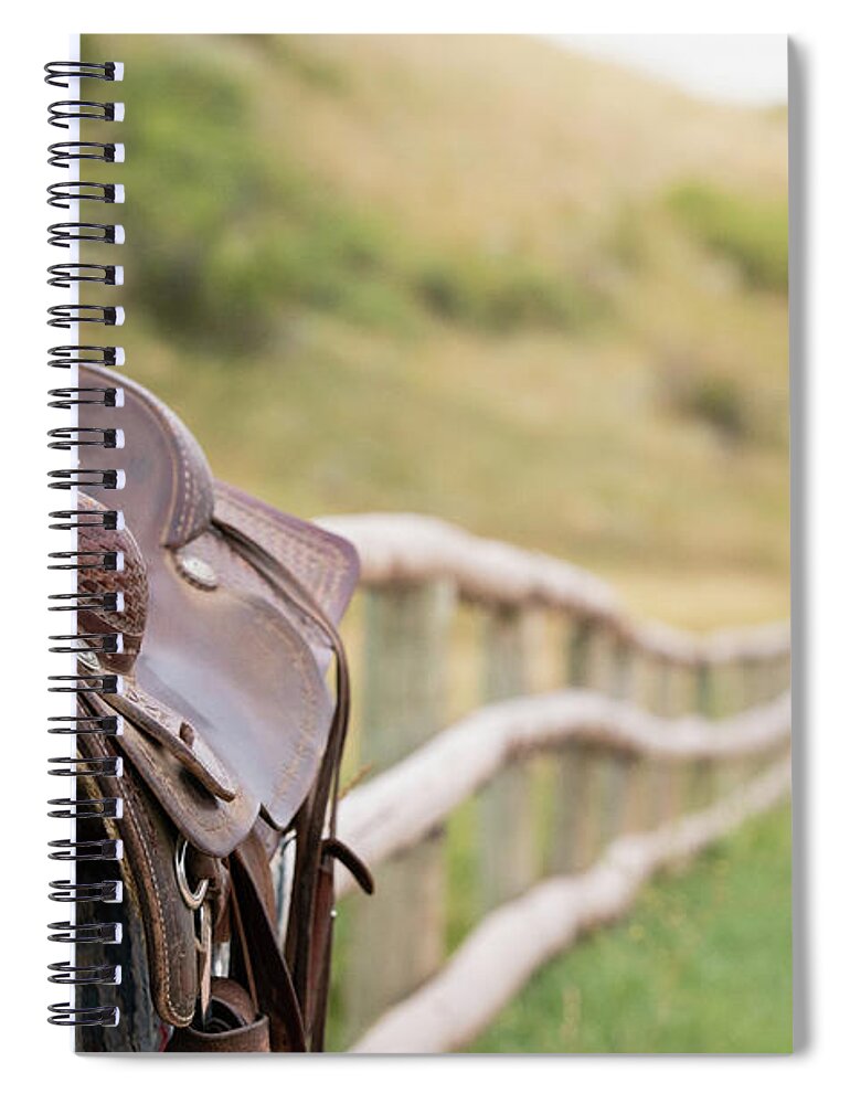 Fenceline Spiral Notebook featuring the photograph Done For The Day by Terri Cage
