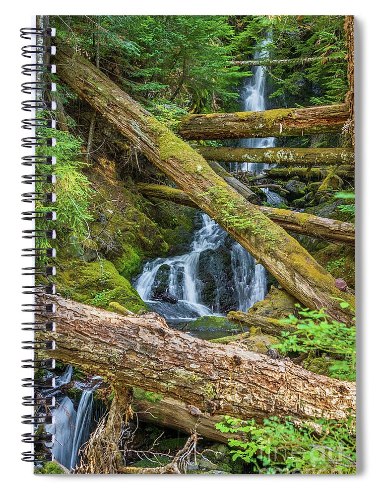 National Park Spiral Notebook featuring the photograph Donohue Creek Falls by Nancy Gleason