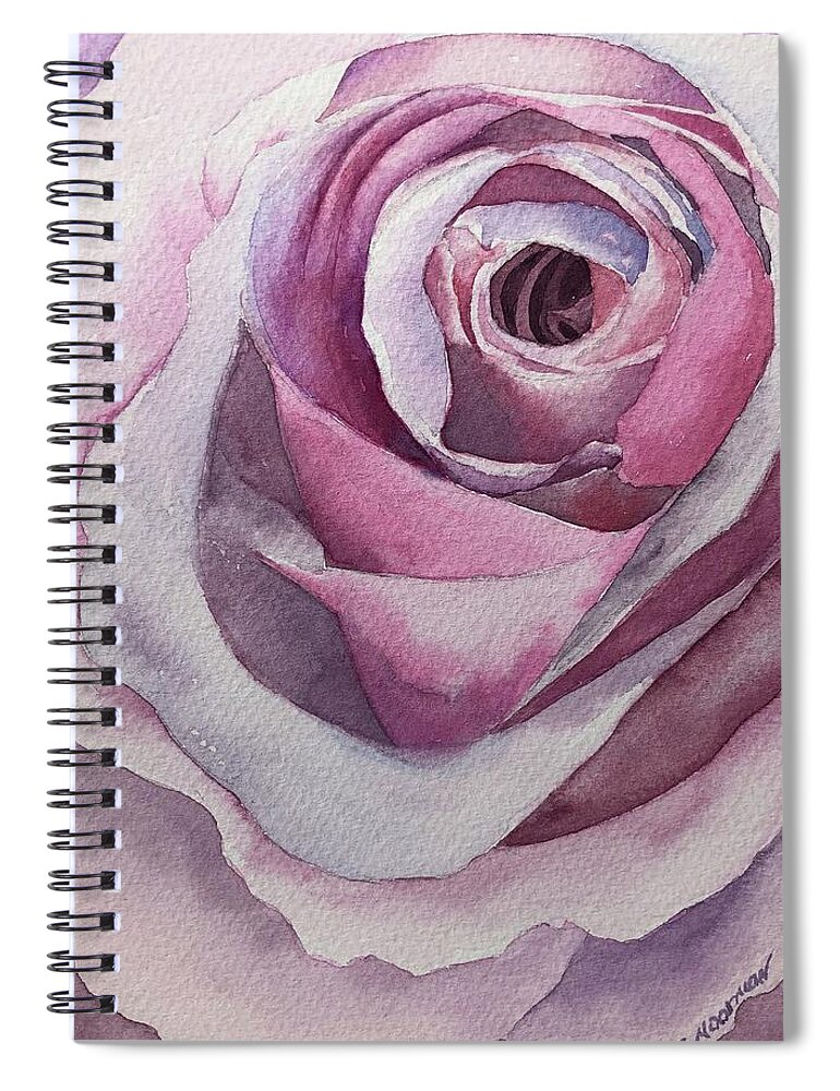 Pink Rose Spiral Notebook featuring the painting Dont Forget to Stop and Smell the Roses by Tara Moorman