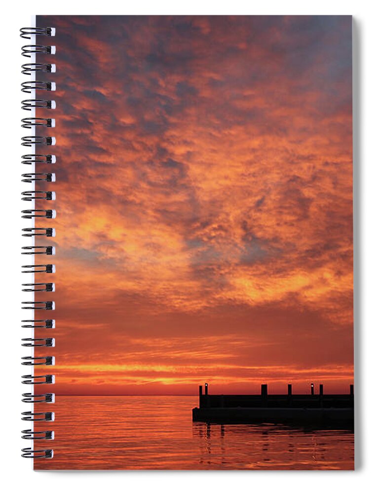 Sunset Spiral Notebook featuring the photograph Door County Sunset 3 by David T Wilkinson