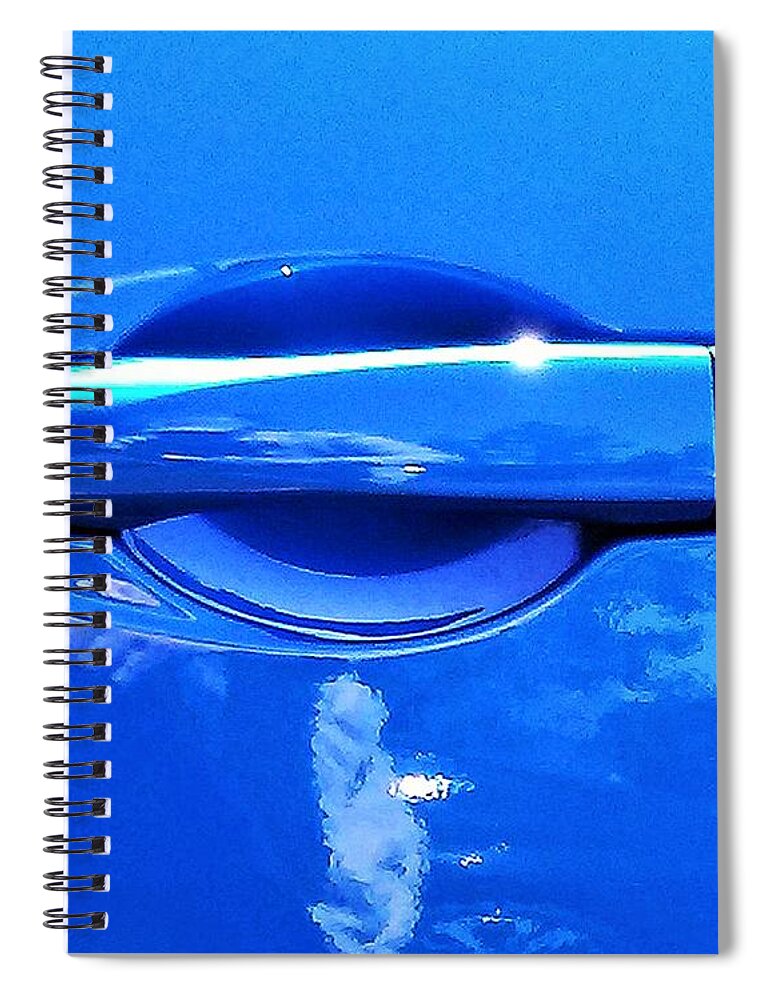 Car Spiral Notebook featuring the photograph Door Handle In Blue by Andrew Lawrence