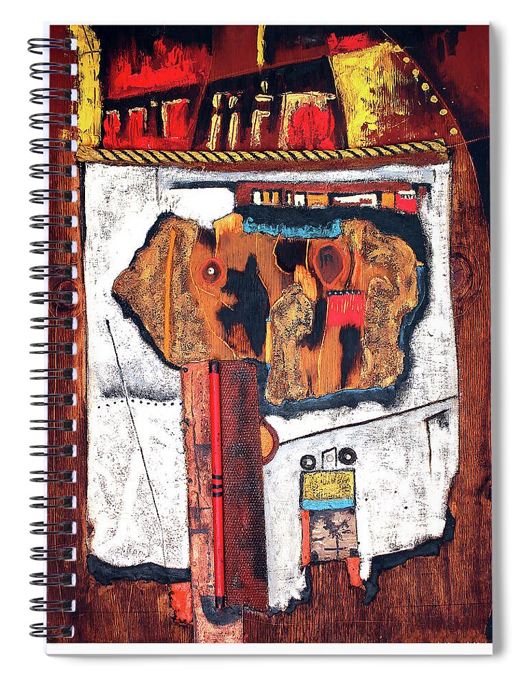 African Art Spiral Notebook featuring the painting Door To The Other Side by Michael Nene