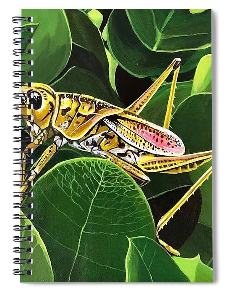 Grasshopper Spiral Notebook featuring the painting Down in the Lowlands by Hunter Jay