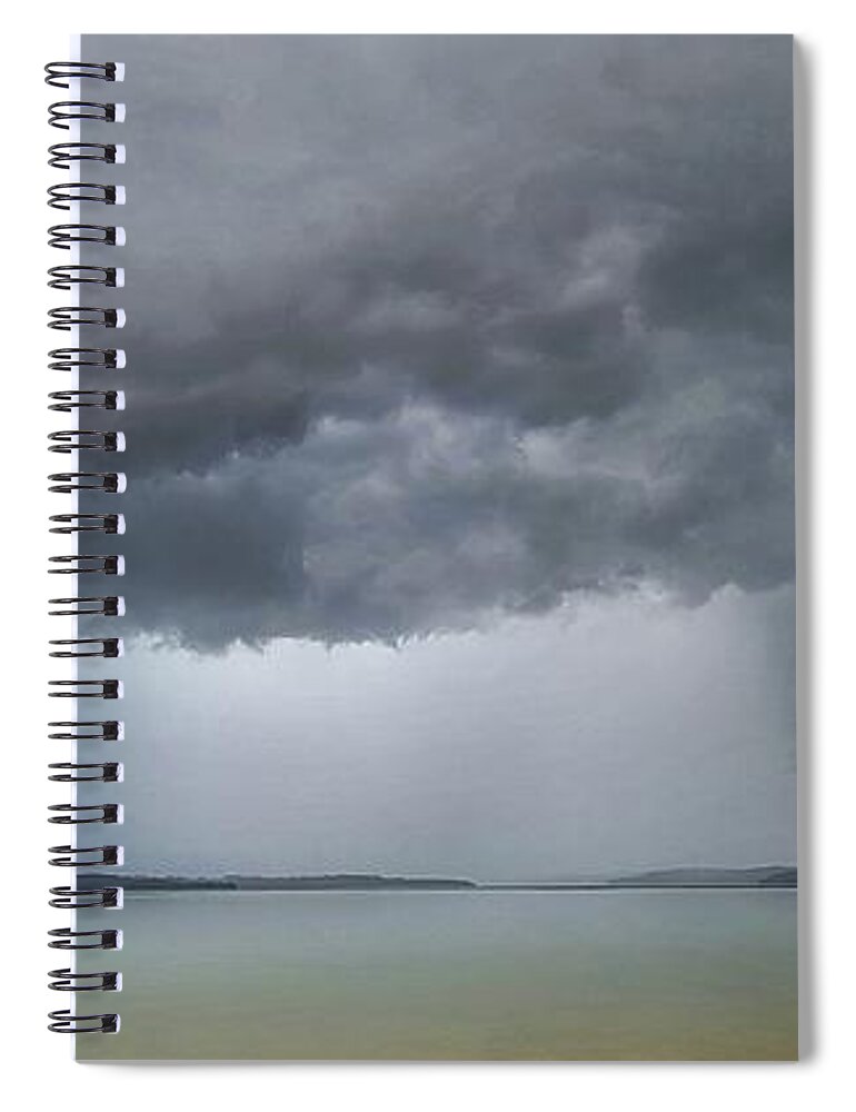 Weather Spiral Notebook featuring the photograph Downpour in Ida's Rain Band by Ally White