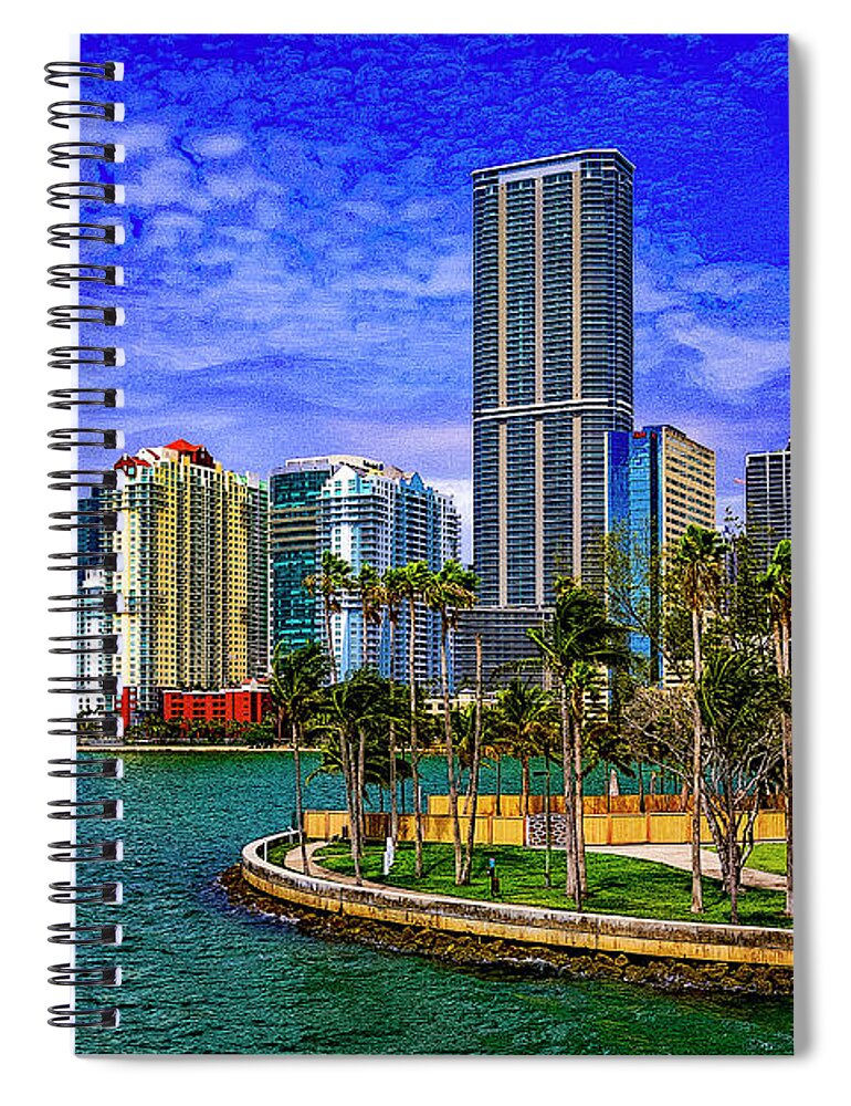 Downtown Miami Spiral Notebook featuring the digital art Downtown Miami by SnapHappy Photos