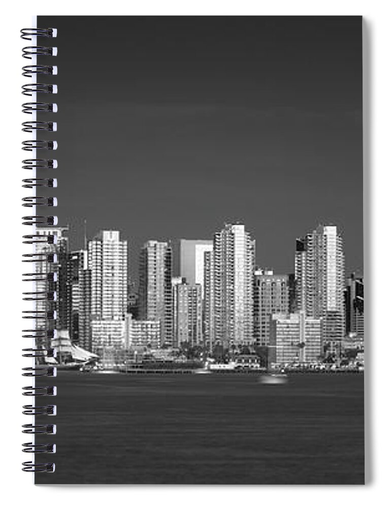 San Diego Spiral Notebook featuring the photograph Downtown San Diego Full Moon by William Dunigan