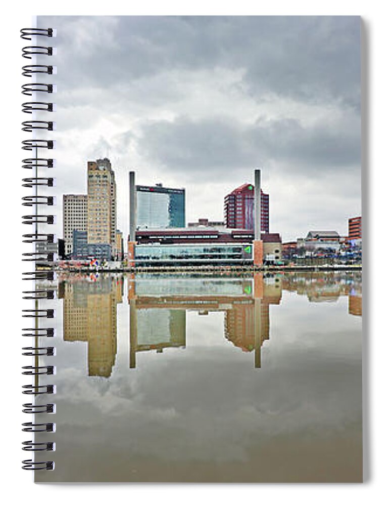 Downtown Toledo Spiral Notebook featuring the photograph Downtown Toledo Reflections 0574 by Jack Schultz