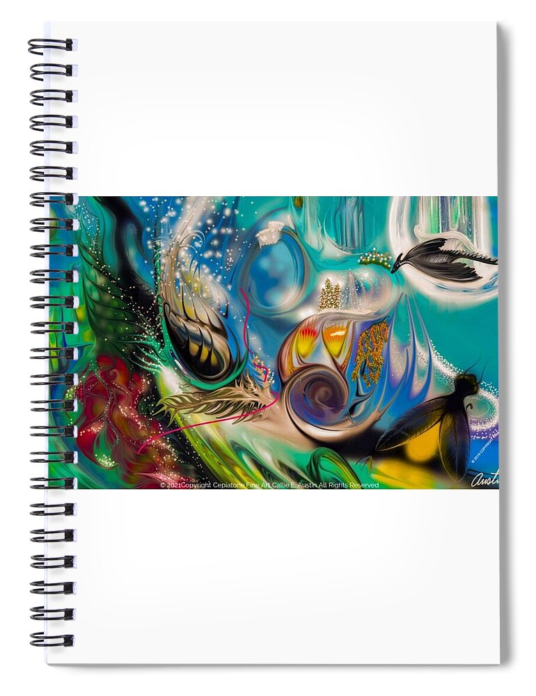 Wall Art Spiral Notebook featuring the digital art Dragon day by Cepiatone Fine Art Callie E Austin