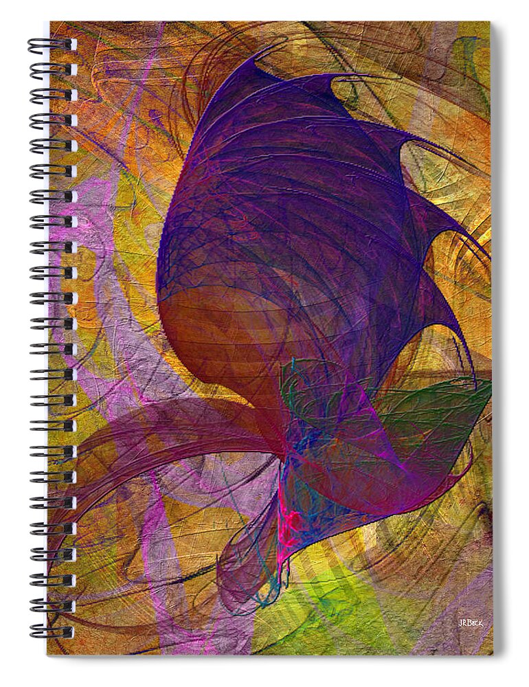 Dragon Wing Spiral Notebook featuring the digital art Dragon Wing by Studio B Prints