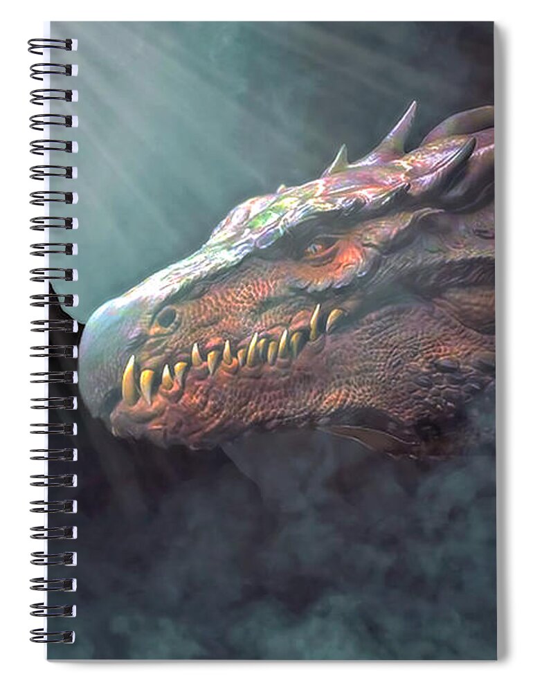 2d Spiral Notebook featuring the digital art Dragon's Lair by Brian Wallace